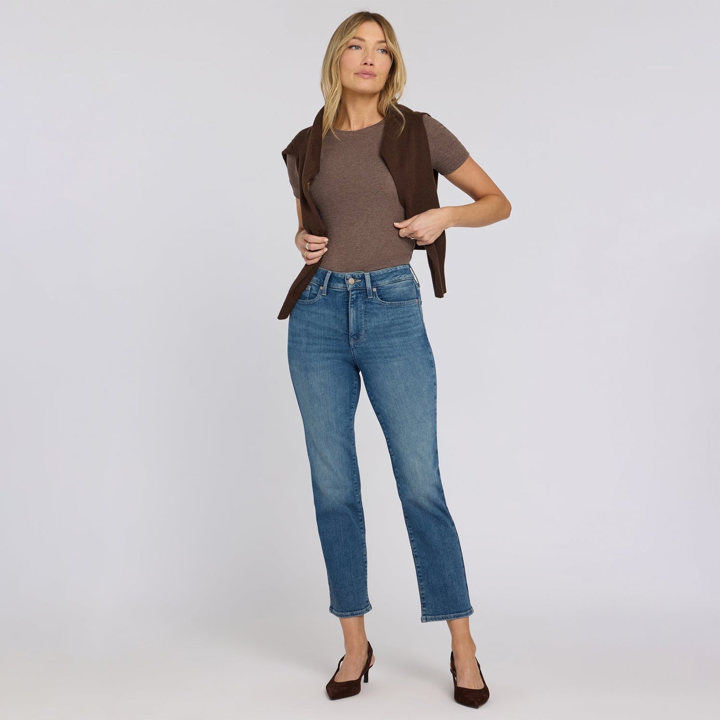 Marilyn Straight Ankle Jeans - Breezy Palms