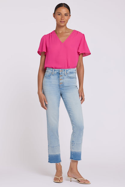 Sheri Slim Straight Ankle Jeans - Oasis Sand