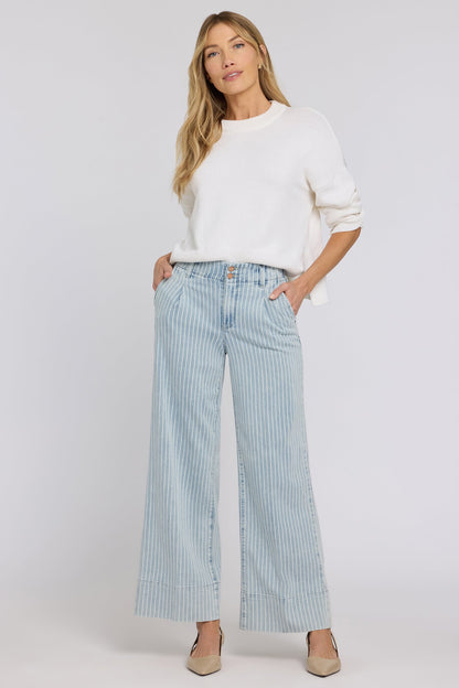 Simone Wide Leg Jeans - Azure Stripe