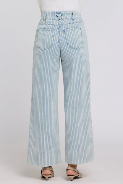 Simone Wide Leg Jeans - Azure Stripe