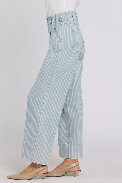 Simone Wide Leg Jeans - Azure Stripe
