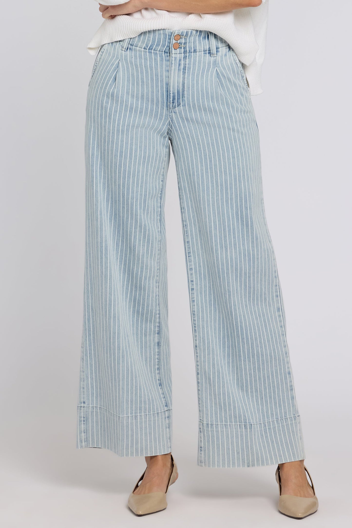 Simone Wide Leg Jeans - Azure Stripe