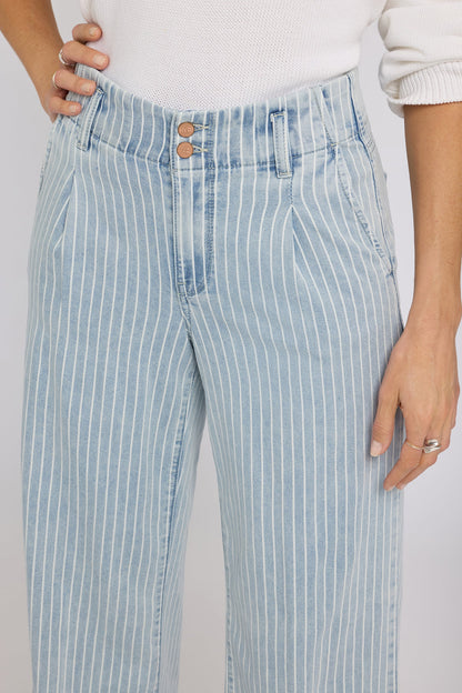 Simone Wide Leg Jeans - Azure Stripe