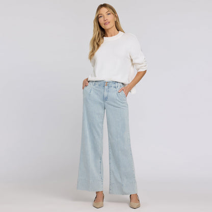 Simone Wide Leg Jeans - Azure Stripe