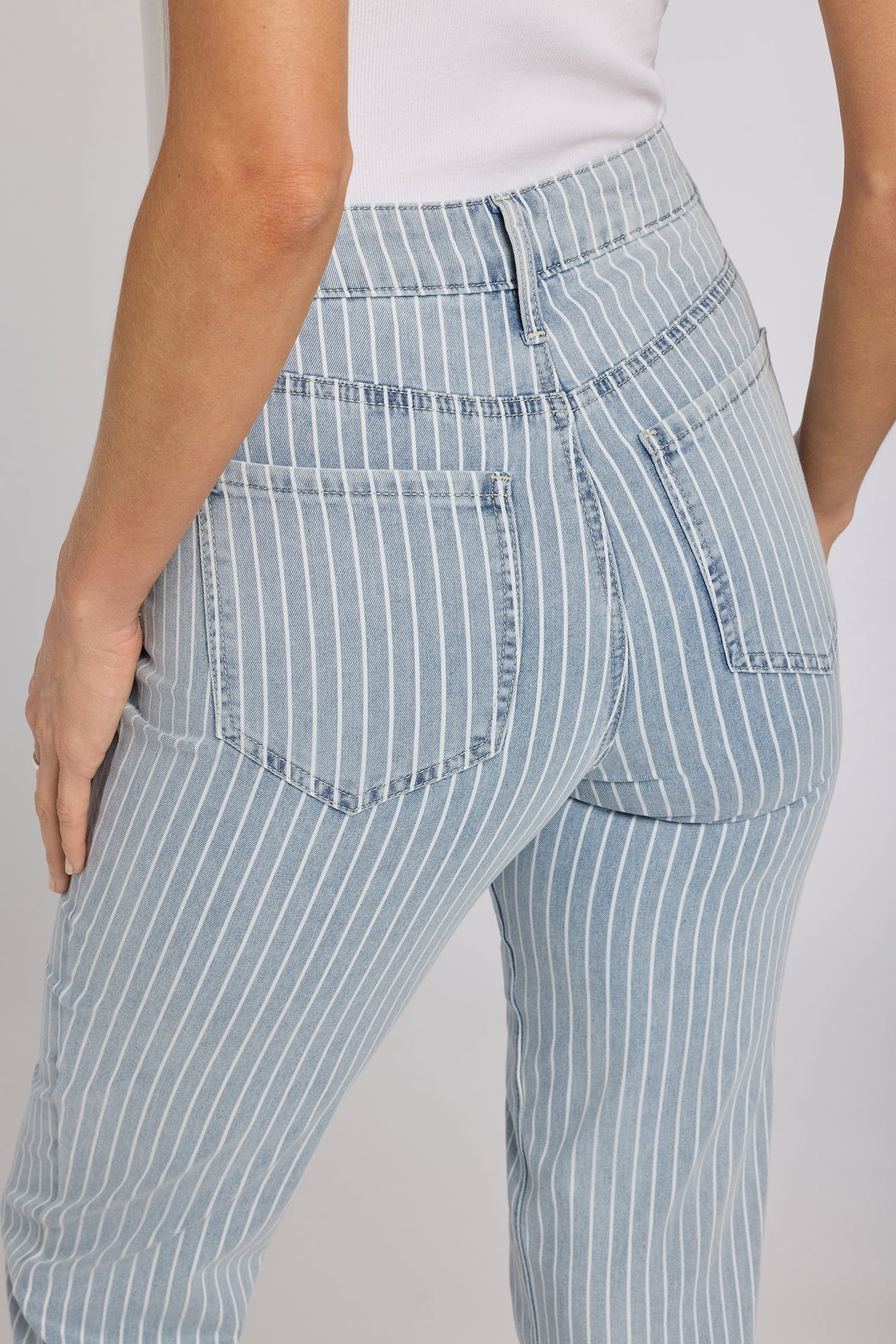 Marilyn Straight Jeans - Azure Stripe