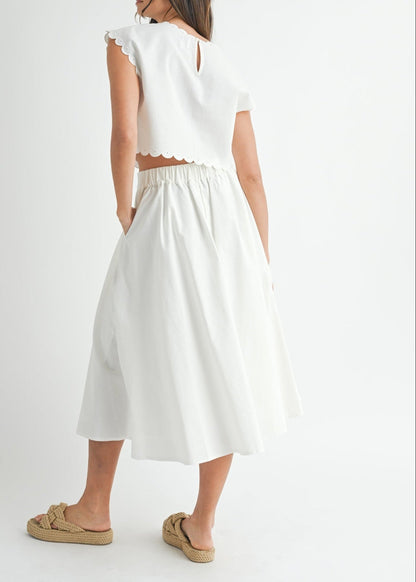 WILLOW PLEATED MIDI SKIRT