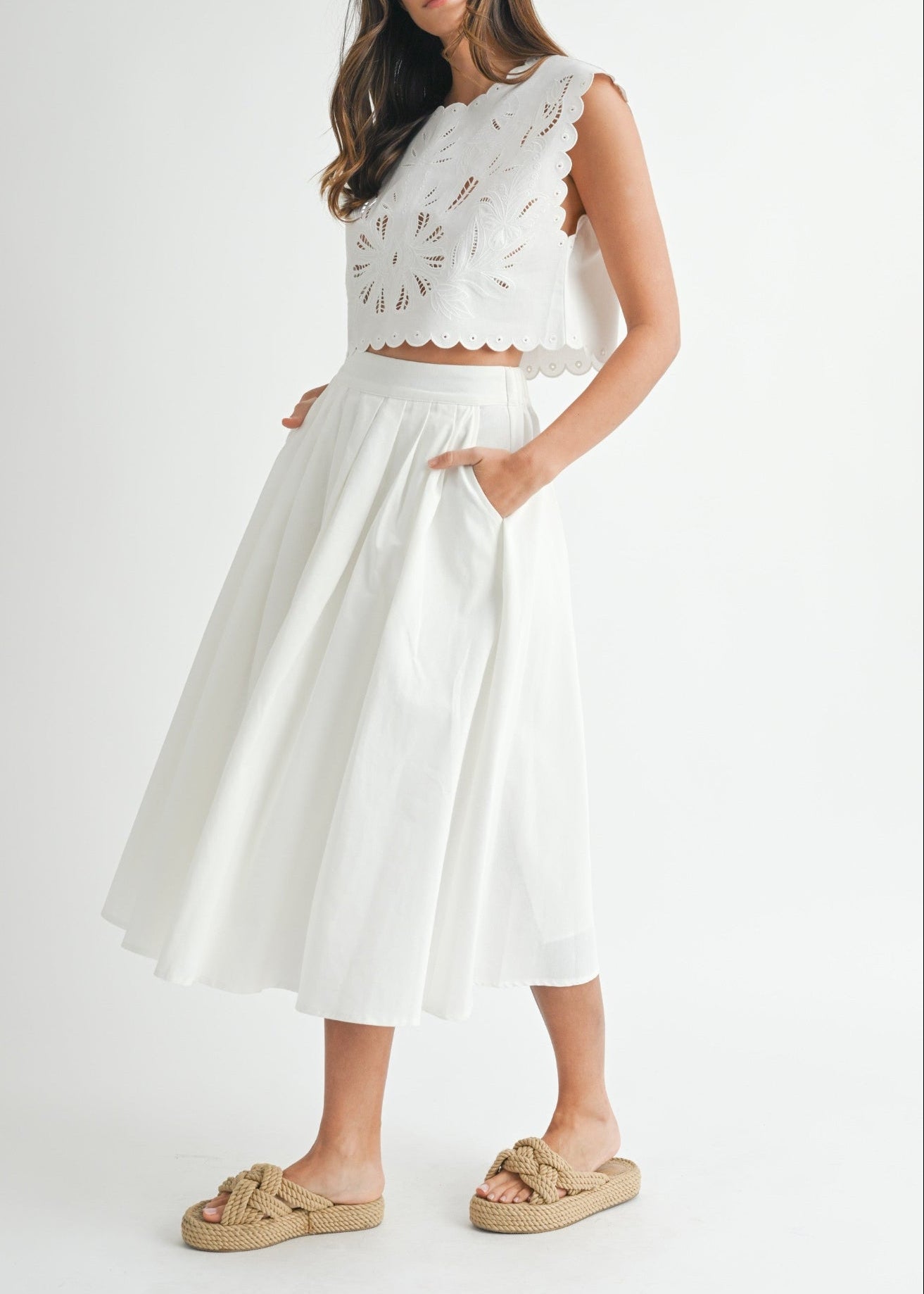 WILLOW PLEATED MIDI SKIRT
