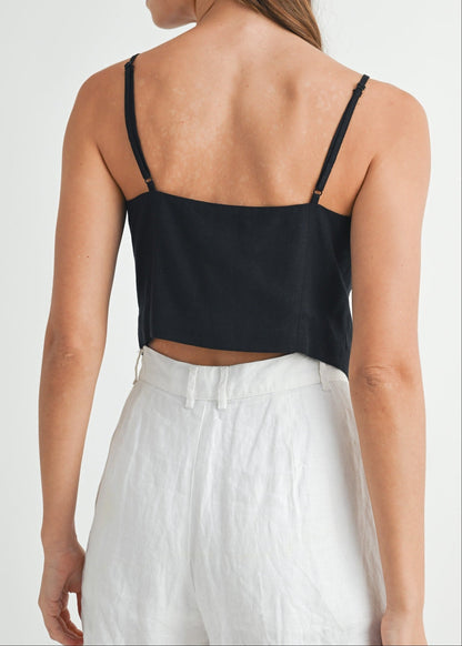 ISABELLE BUTTON DOWN CROP TOP