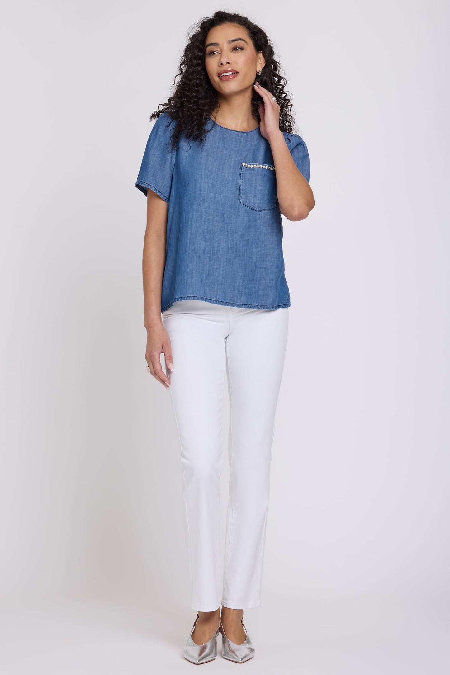 Puff Sleeved Tee - Medium Indigo