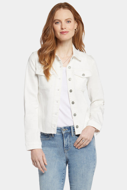 Frayed Hem Jacket - Optic White