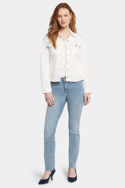 Frayed Hem Jacket - Optic White