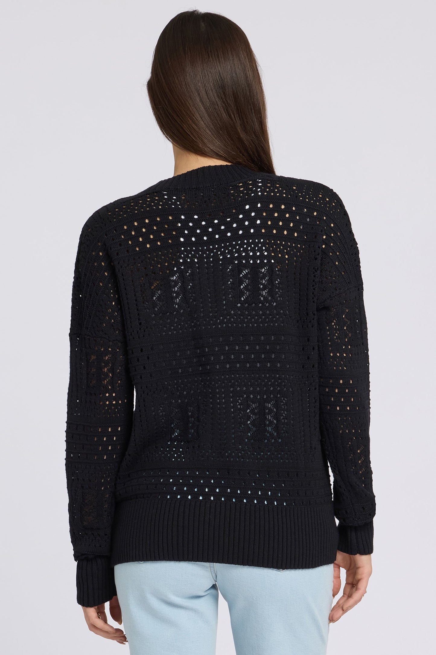 Pointelle Cardigan - Black