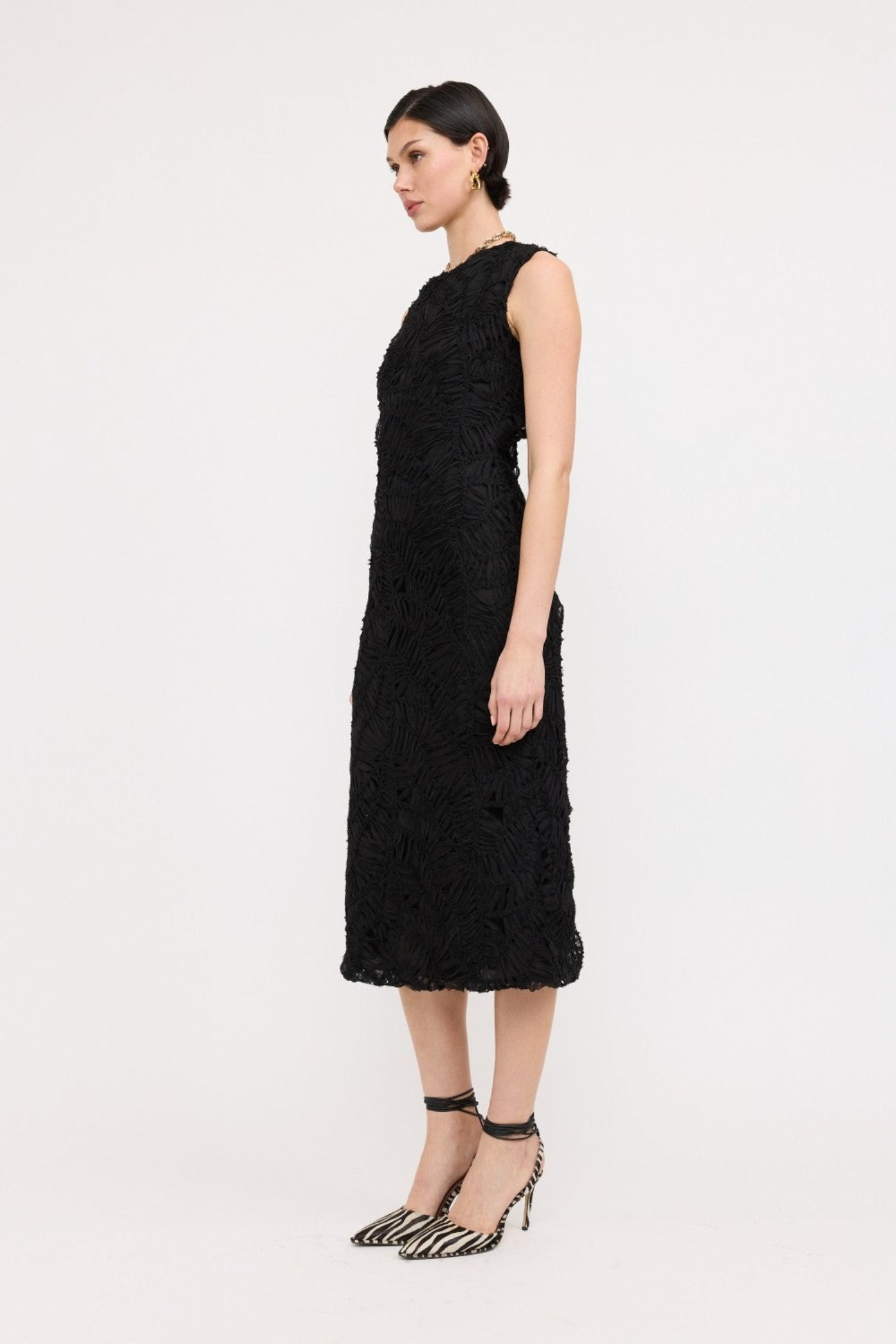 CLEO TEXTURED MIDI DRESS