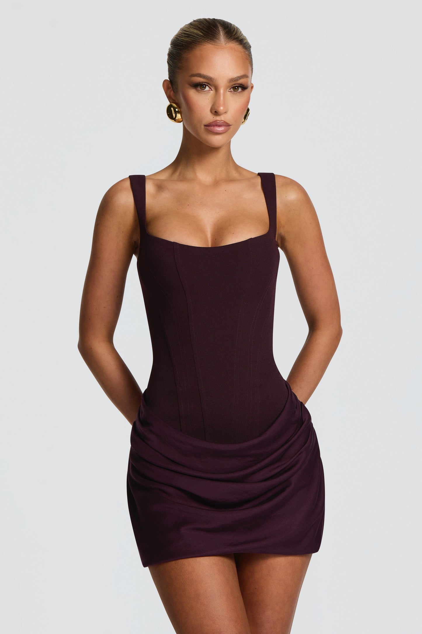 Solid Tie-Up Slip Mini Dress