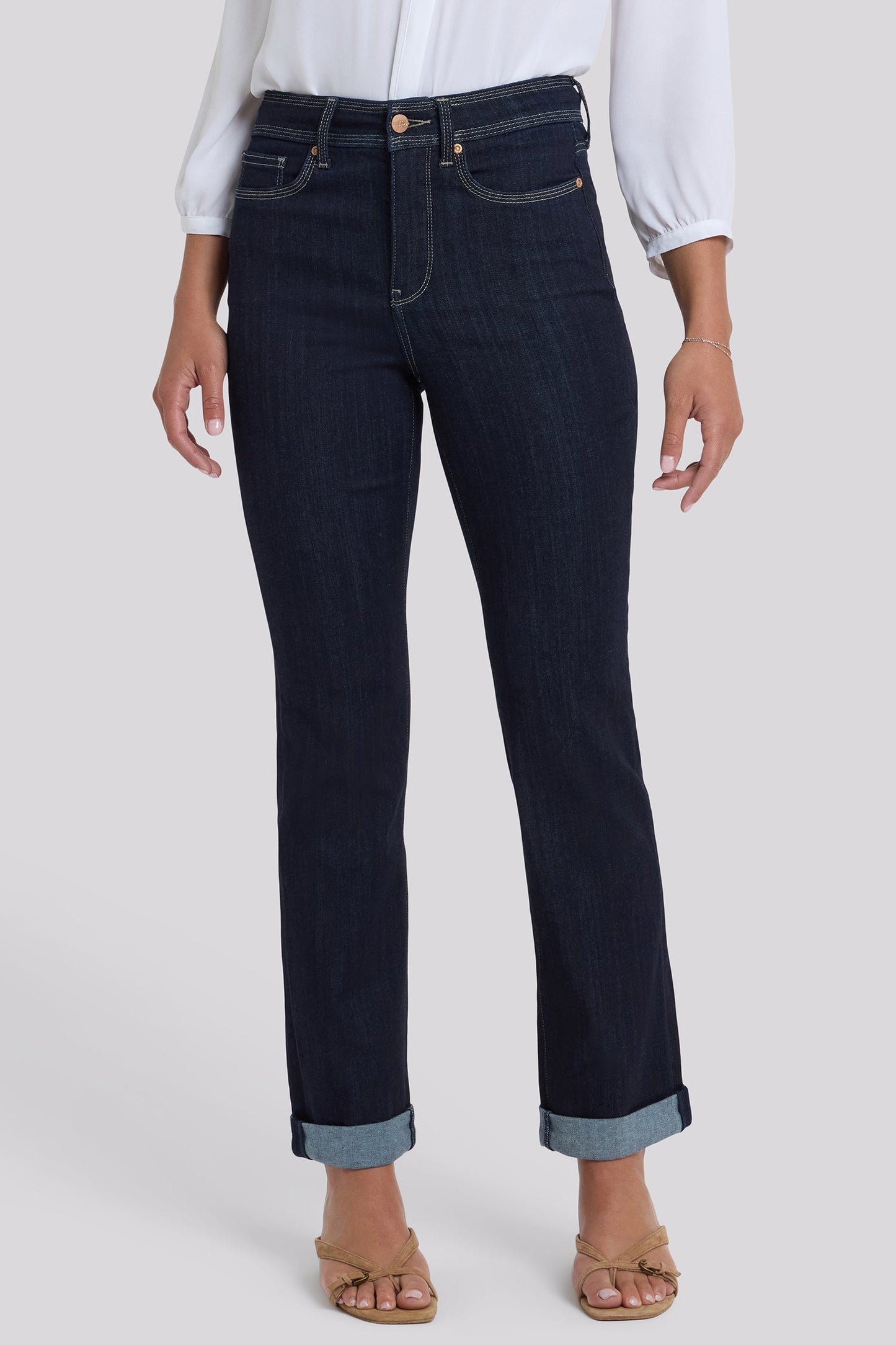 Marilyn Straight Jeans In Petite - Morning Tides