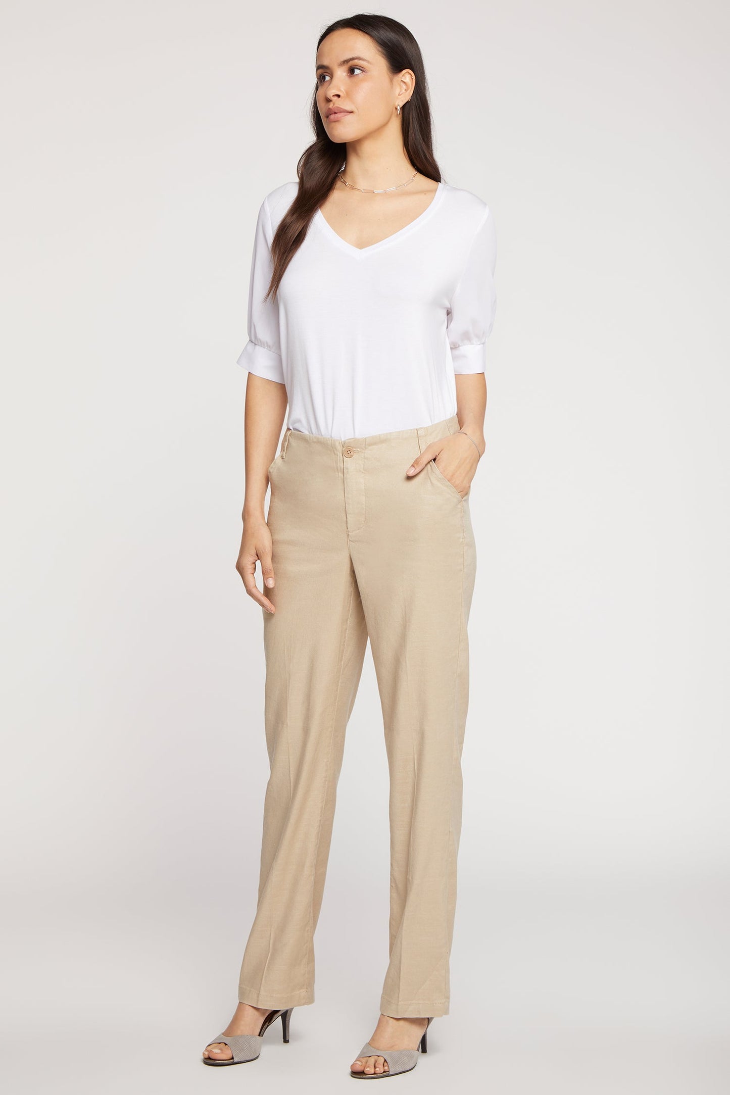 Marilyn Straight Pants In Petite - Feather