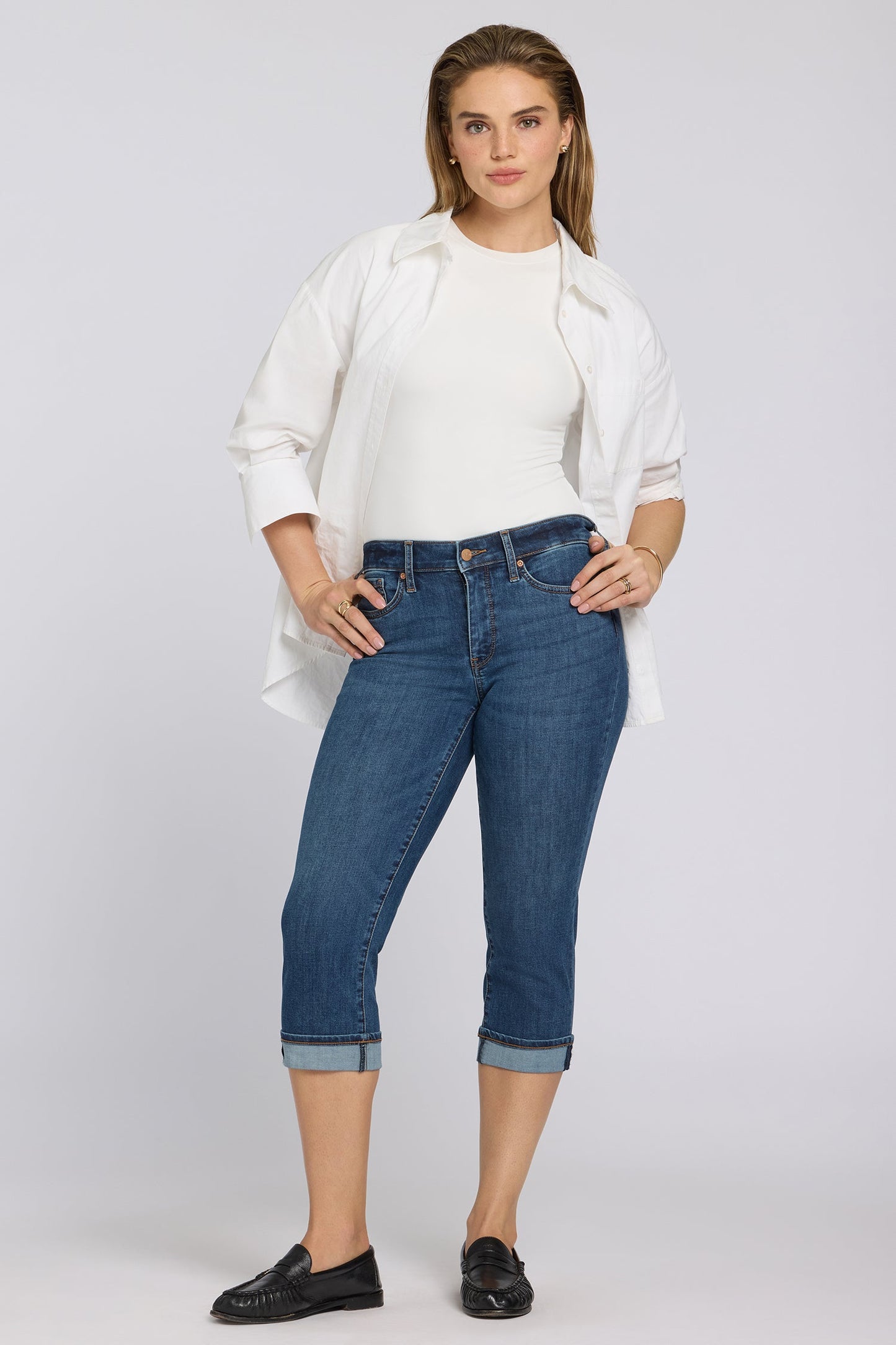 Marilyn Straight Crop Jeans In Petite - Sunset Villa