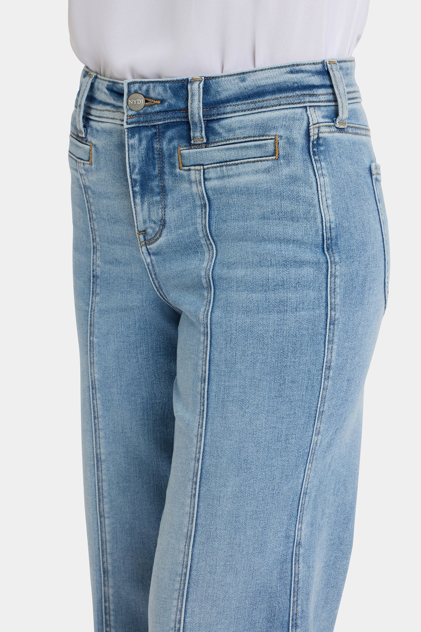 Teresa Wide Leg Ankle Jeans In Petite - Mist Springs