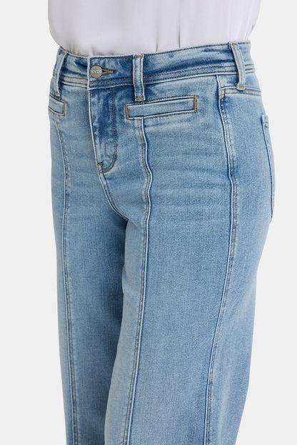 Teresa Wide Leg Ankle Jeans In Petite - Mist Springs