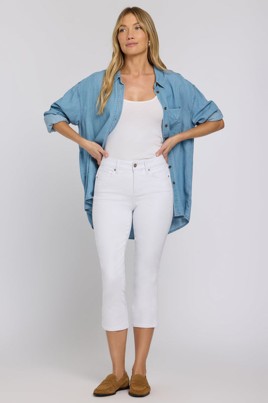 Chloe Capri Jeans In Petite - Optic White