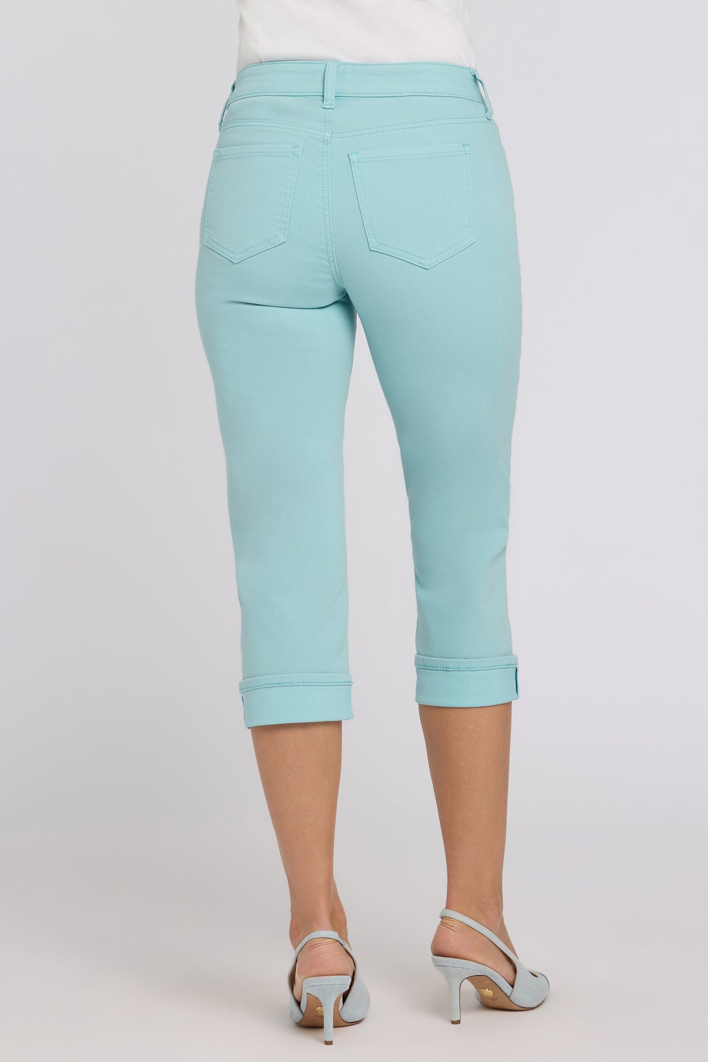 Marilyn Straight Crop Jeans In Petite - Aqua Haze