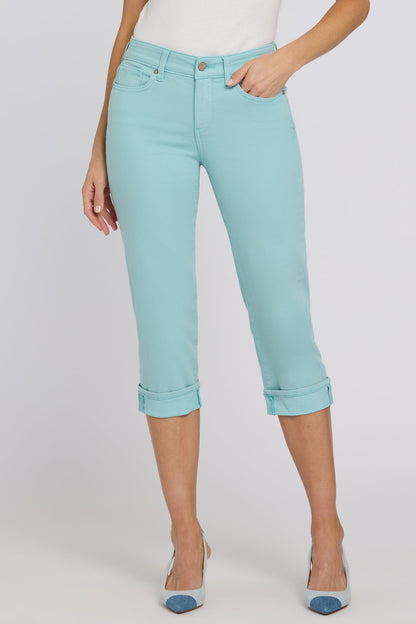Marilyn Straight Crop Jeans In Petite - Aqua Haze