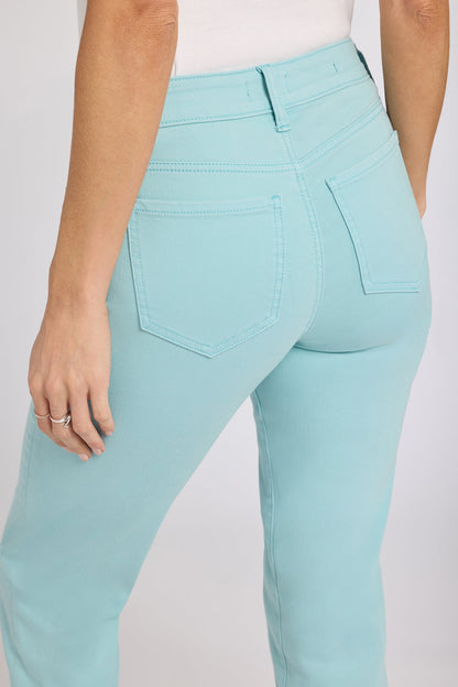 Marilyn Straight Crop Jeans In Petite - Aqua Haze