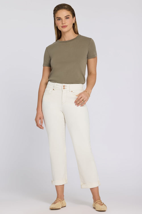 Bailey Relaxed Straight Crop Jeans In Petite - Vintage White