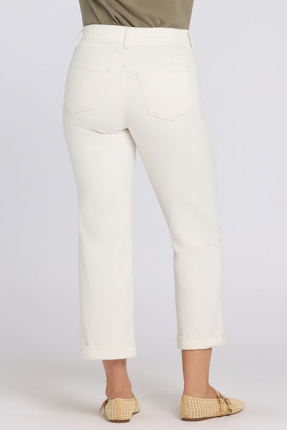 Bailey Relaxed Straight Crop Jeans In Petite - Vintage White