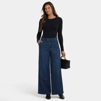 Mona Wide Leg Trouser Jeans In Petite - Louvre Sapphire