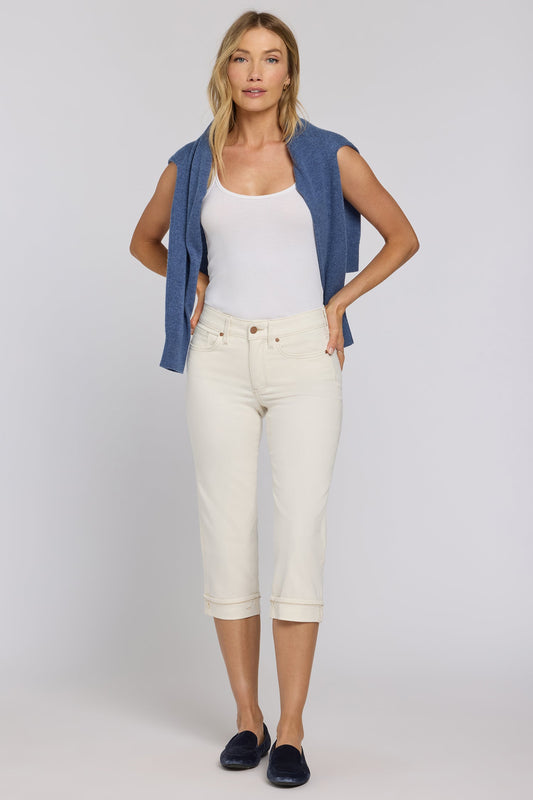 Marilyn Straight Crop Jeans In Petite - Vintage White