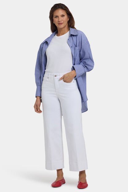 Teresa Wide Leg Ankle Jeans In Petite - Optic White
