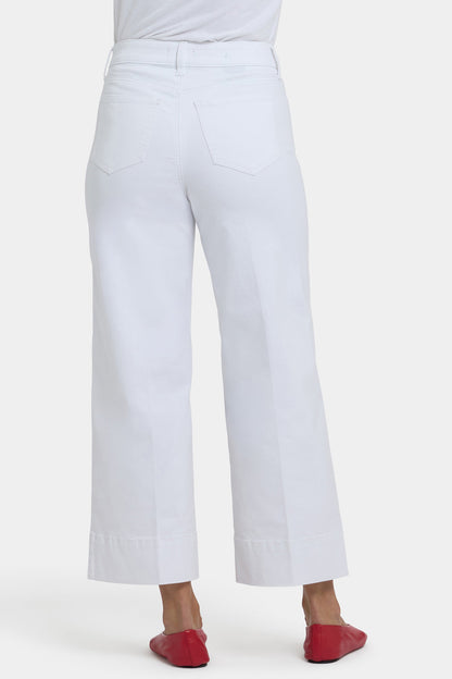 Teresa Wide Leg Ankle Jeans In Petite - Optic White