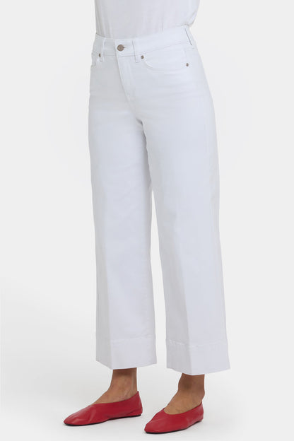 Teresa Wide Leg Ankle Jeans In Petite - Optic White