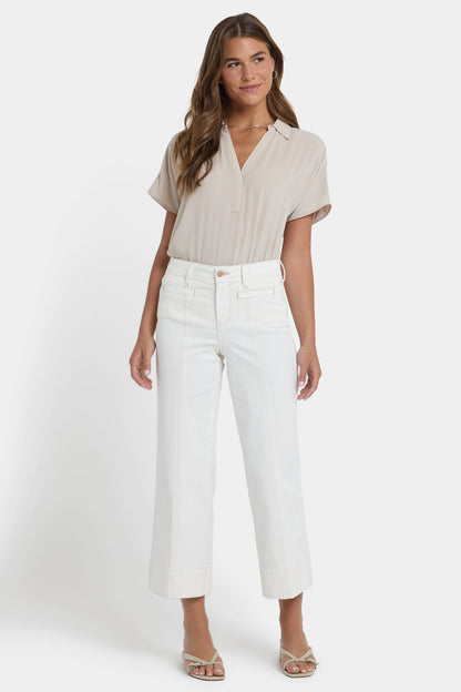 Teresa Wide Leg Ankle Jeans In Petite - Vintage White