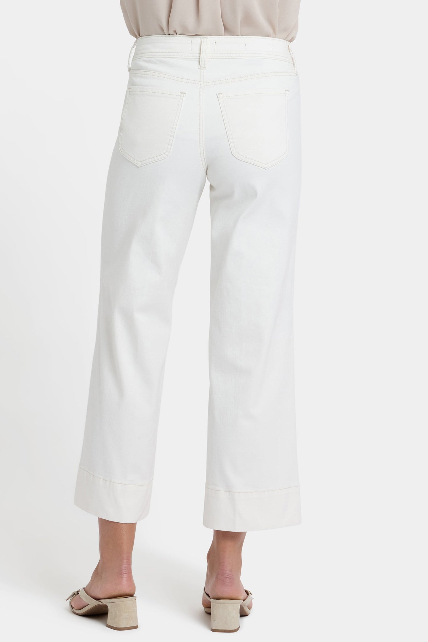 Teresa Wide Leg Ankle Jeans In Petite - Vintage White