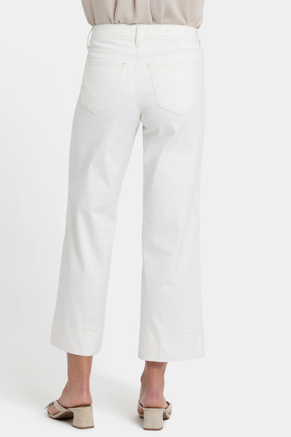 Teresa Wide Leg Ankle Jeans In Petite - Vintage White