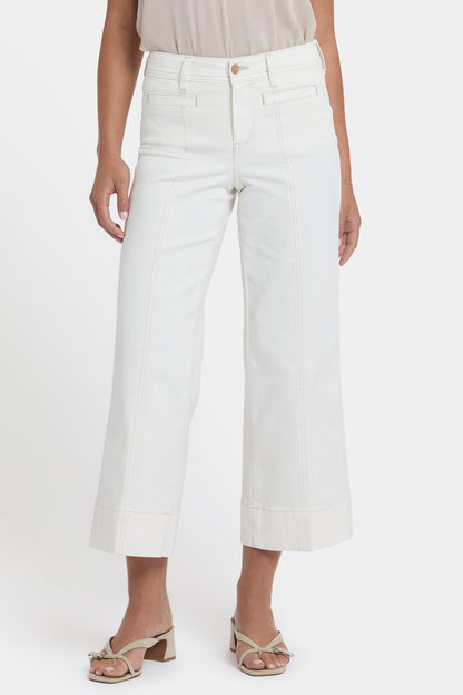 Teresa Wide Leg Ankle Jeans In Petite - Vintage White