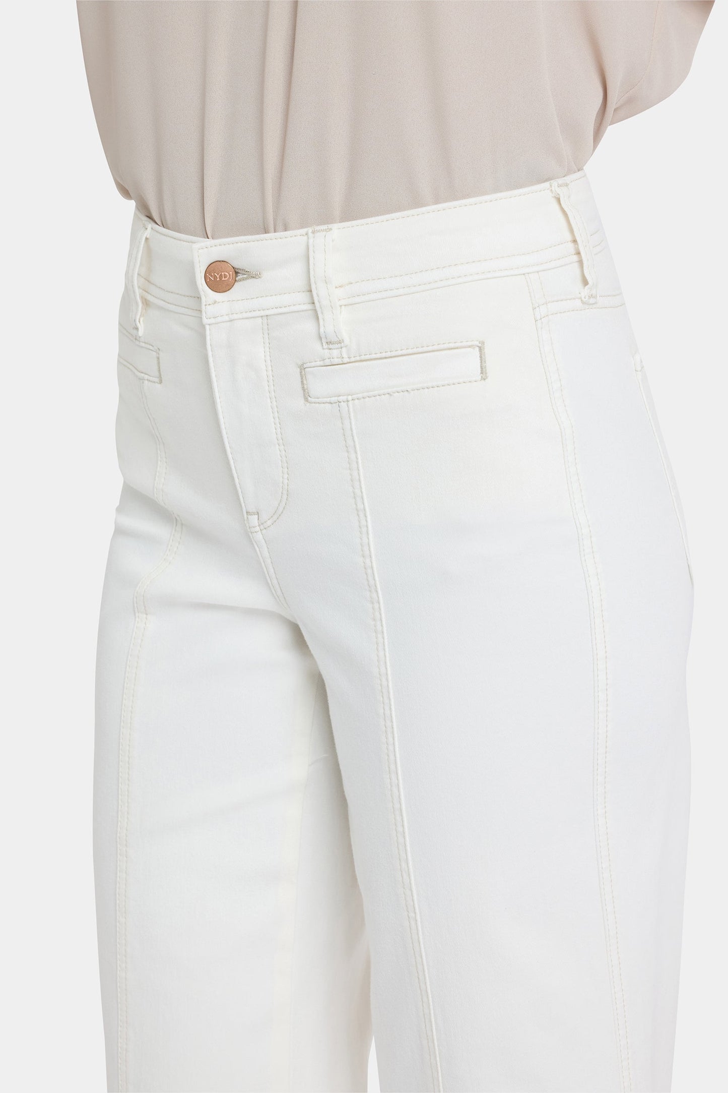 Teresa Wide Leg Ankle Jeans In Petite - Vintage White