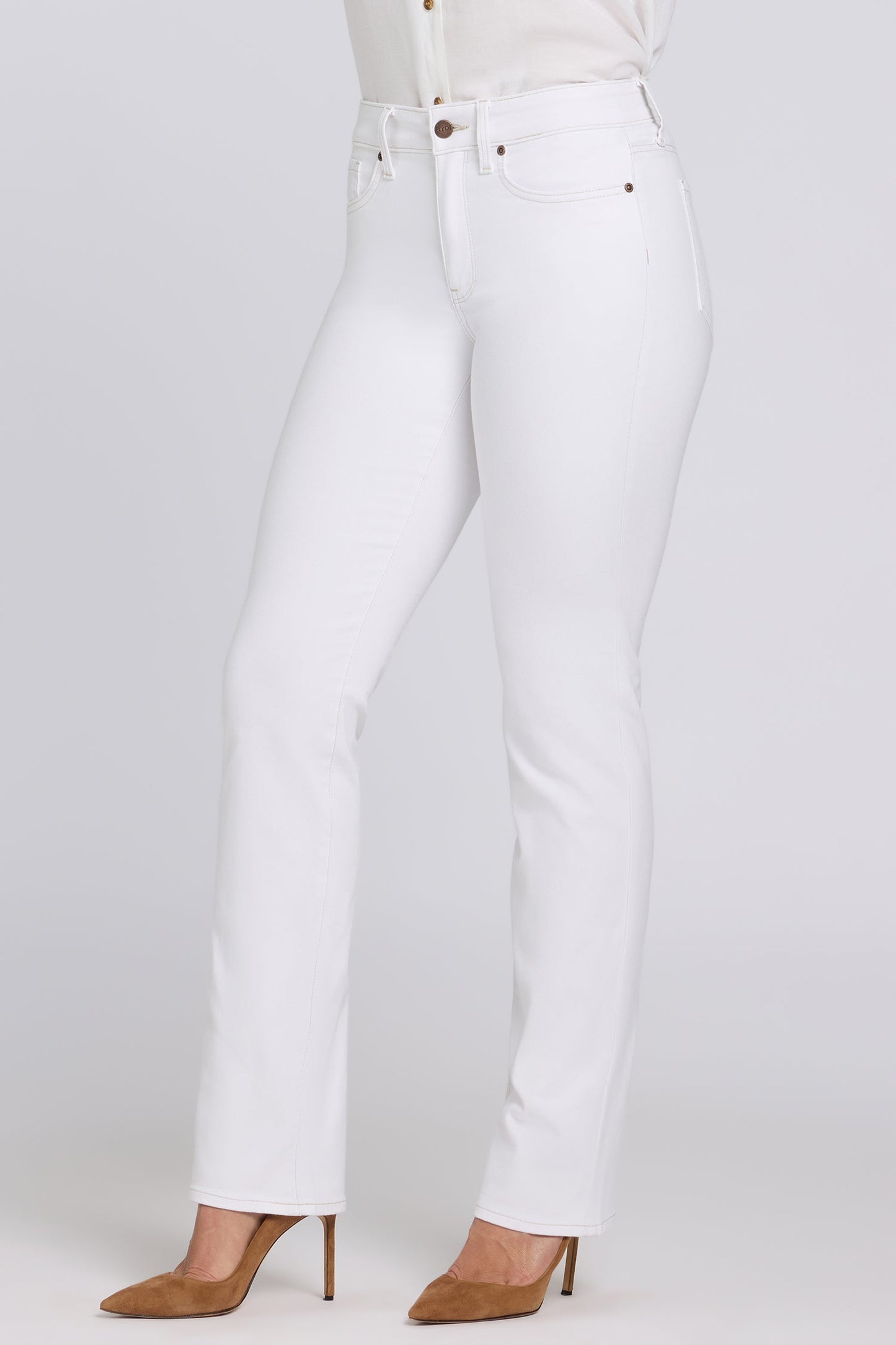 Marilyn Straight Jeans In Petite - Optic White