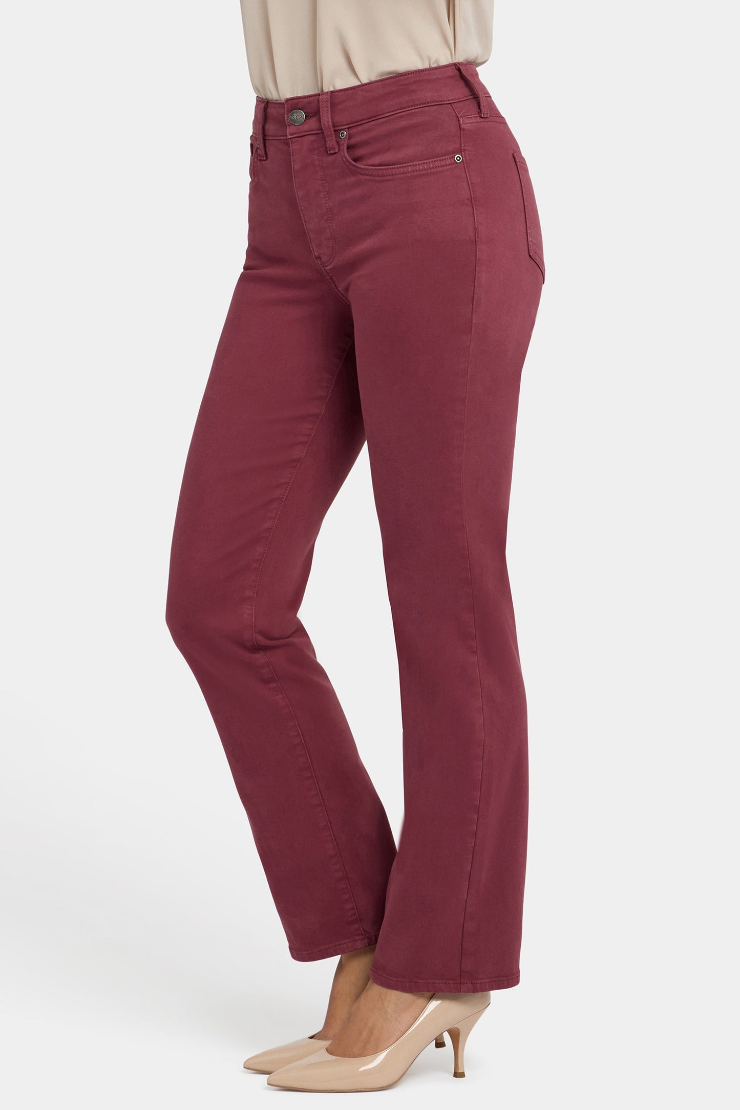 Marilyn Straight Jeans In Petite - True Burgundy