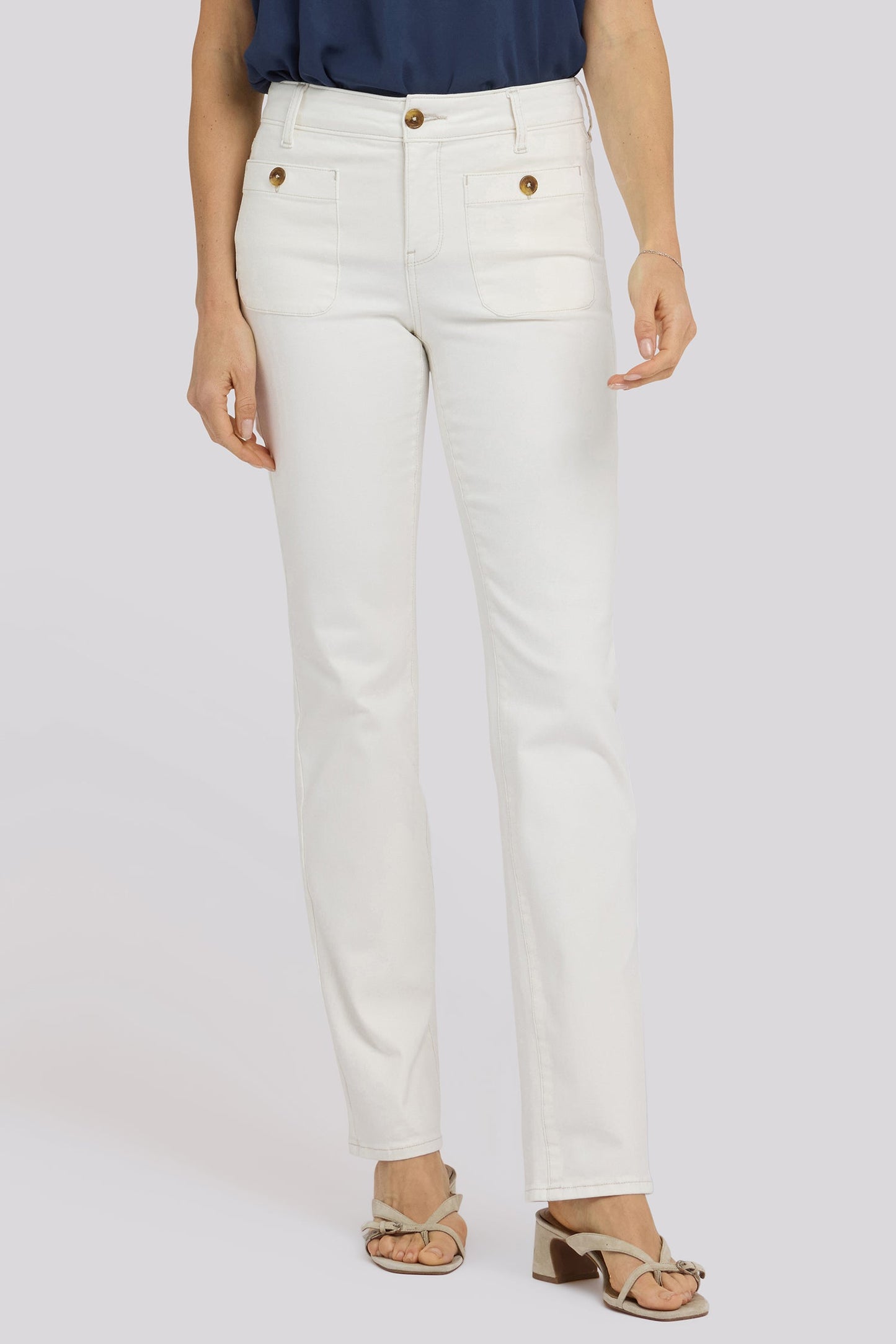 Marilyn Straight Jeans In Petite - Vintage White