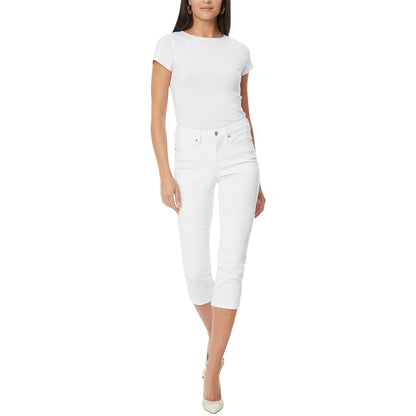 Chloe Skinny Capri Jeans In Petite - Optic White