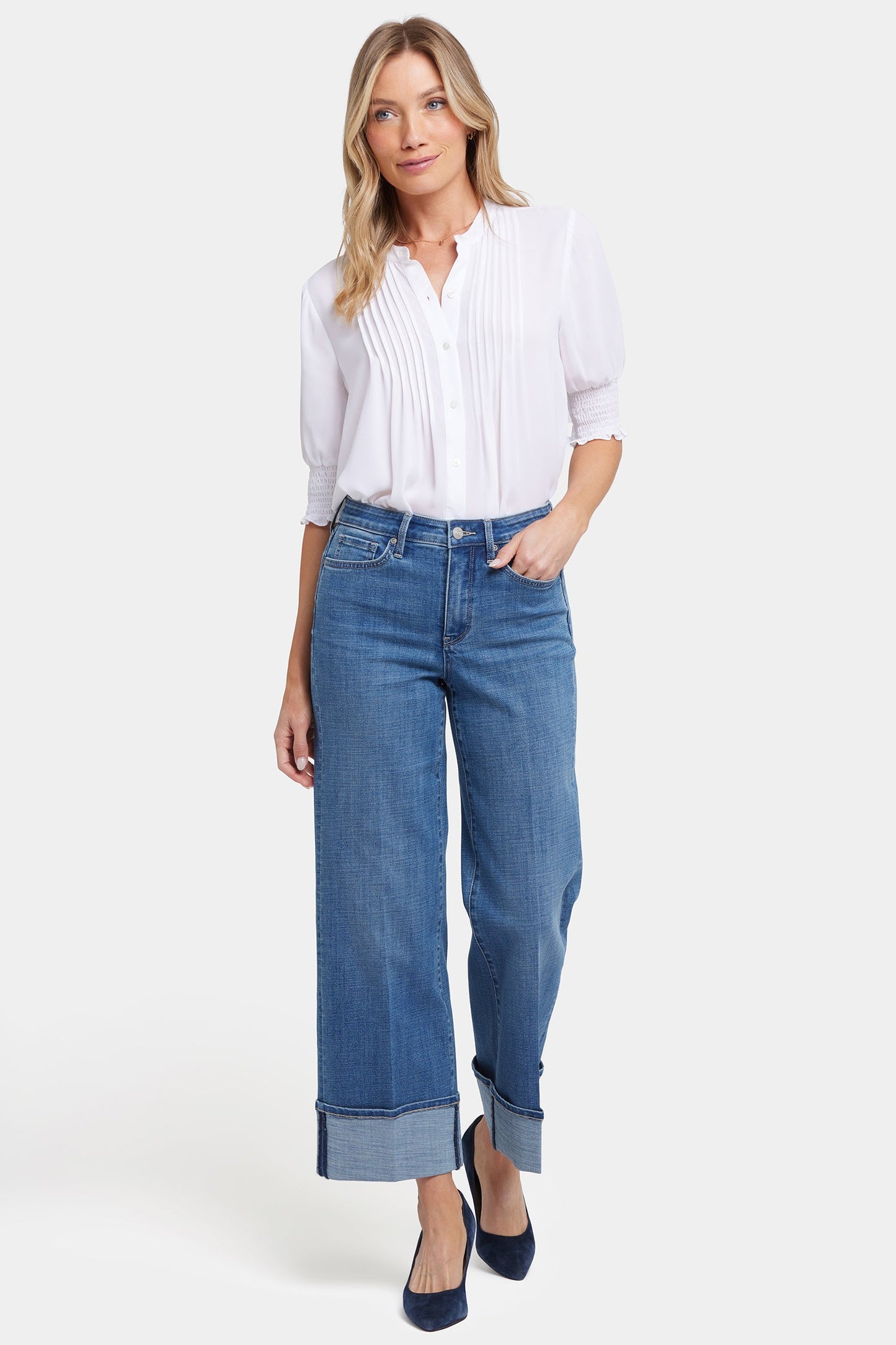 Teresa Wide Leg Jeans In Petite - Stillwater Lake