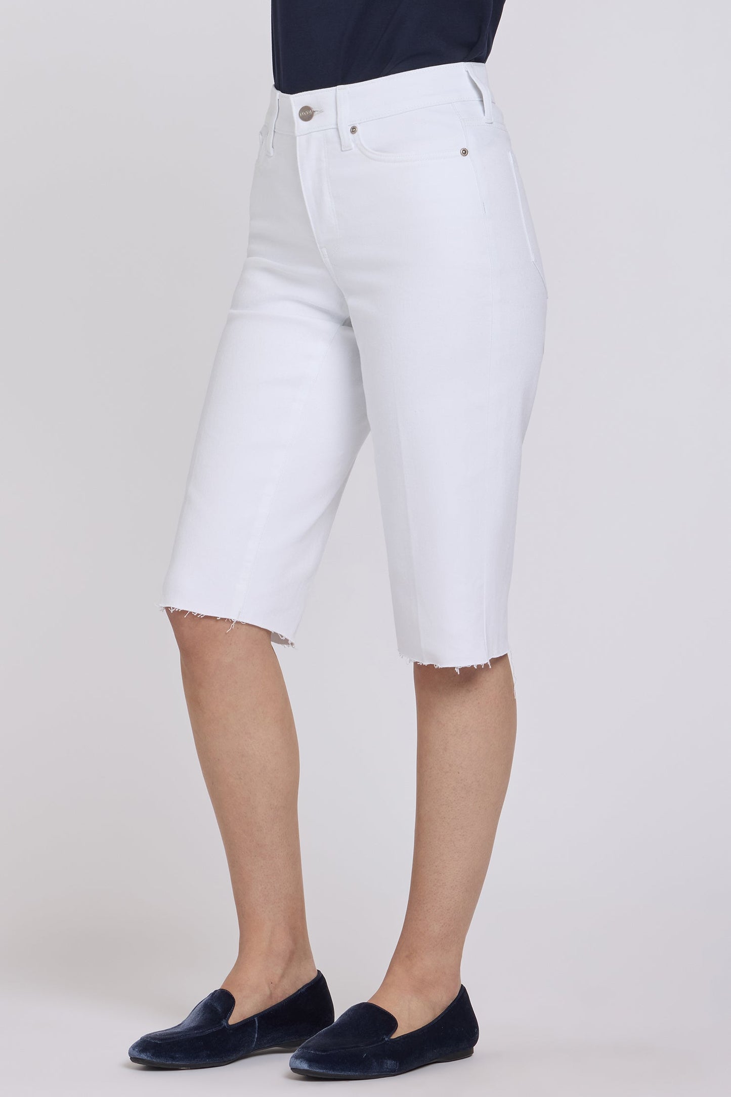 Kristie '80s Bermuda Denim Shorts In Petite - Optic White