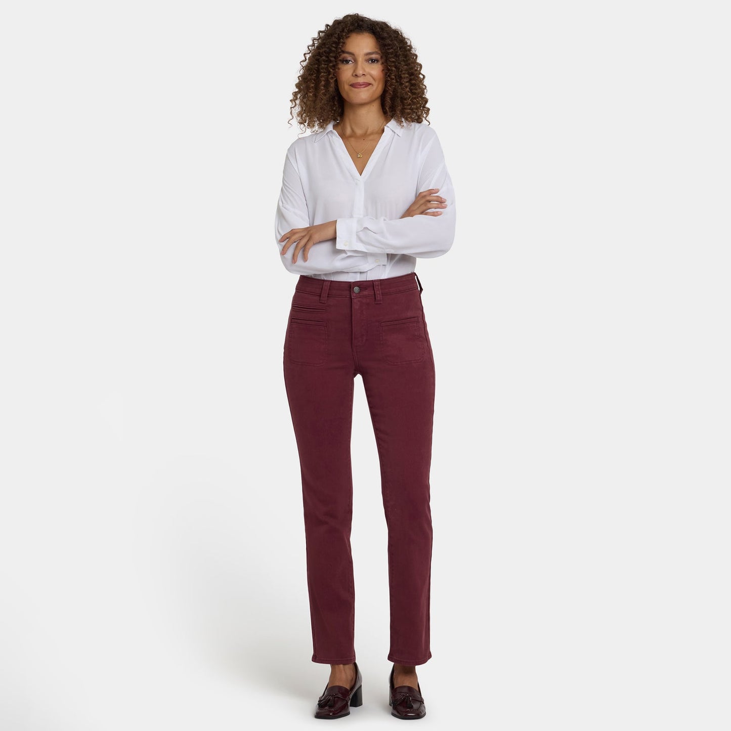 Marilyn Straight Jeans In Petite - Sienna Red