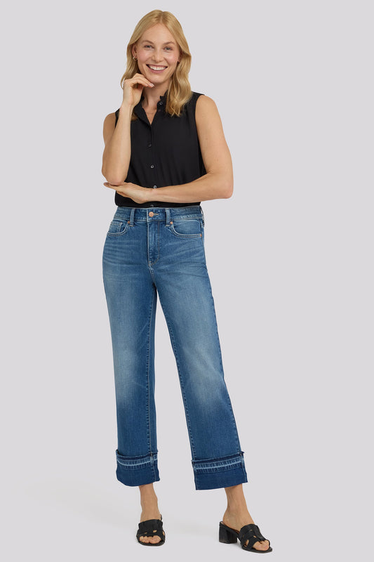 Bailey Relaxed Straight Ankle Jeans In Petite - Sun Soak