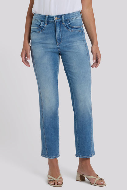 Marilyn Straight Ankle Jeans In Petite - Port Sea