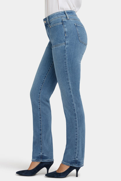 Marilyn Straight Jeans In Petite - Bastille Sea