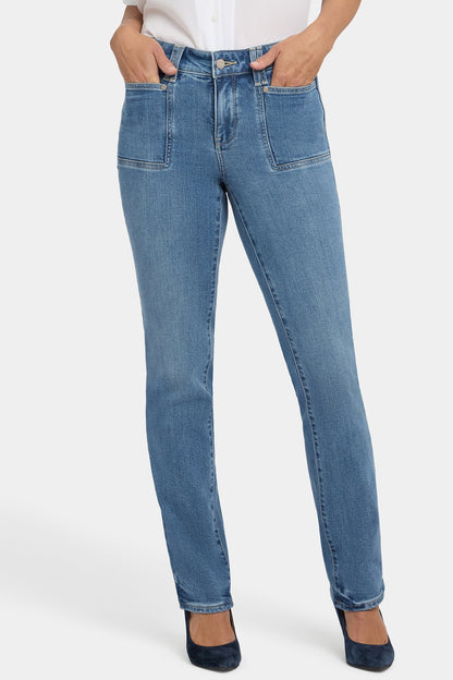 Marilyn Straight Jeans In Petite - Bastille Sea